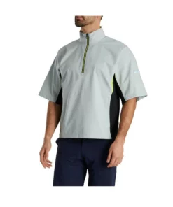 Footjoy Shirt Fj Hydrolite Rain Short Sleeve -Golf Sales Store footjoy fj hydrolite short sleeve rain shirt black silver lime 02 04679.1676494361