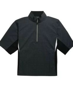 Footjoy Shirt Fj Hydrolite Rain Short Sleeve -Golf Sales Store footjoy fj hydrolite short sleeve rain shirt charcoal black houndstooth 01 59041.1676494364