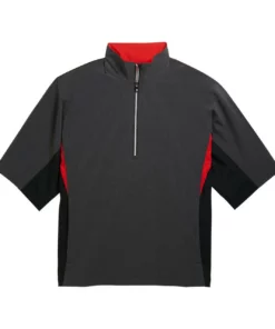 Footjoy Shirt Fj Hydrolite Rain Short Sleeve -Golf Sales Store footjoy fj hydrolite short sleeve rain shirt heather charcoal black red 01 91341.1676494364