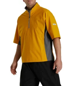 Footjoy Shirt Fj Hydrolite Rain Short Sleeve -Golf Sales Store footjoy fj hydrolite short sleeve rain shirt mustard charcoal black 02 66255.1676494358