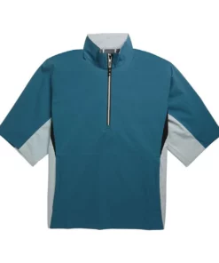 Footjoy Shirt Fj Hydrolite Rain Short Sleeve -Golf Sales Store footjoy fj hydrolite short sleeve rain shirt petrol blue white check 01 34136.1676494363