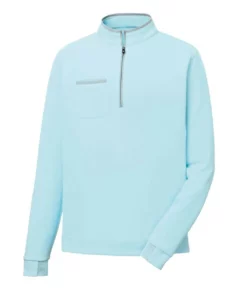 Footjoy Fleece Contrast Trim 1/4 Zip -Golf Sales Store footjoy fleece 1 4 zip with contrast trim ice blue grey 01 83389.1632772100