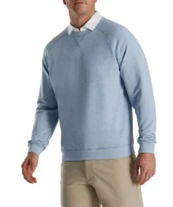 FootJoy French Terry Crewneck -Golf Sales Store footjoy french terry crewneck dove grey heather 01 84263.1673906399