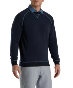 FootJoy French Terry Crewneck -Golf Sales Store footjoy french terry crewneck navy 01 84021.1673902081