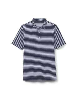 Footjoy Pique Junior Striped Self Collar Polo -Golf Sales Store footjoy junior striped pique self collar polo navy white 01 84291.1676591799