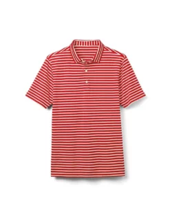 Footjoy Pique Junior Striped Self Collar Polo -Golf Sales Store footjoy junior striped pique self collar polo red white 01 36896.1676586375