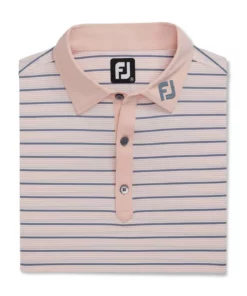 Footjoy Lisle Polo Logo Fj Accented Stripe Self Collar -Golf Sales Store footjoy lisle accented stripe self collar polo fj logo pink white graphite 01 96048.1673903199