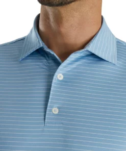 Footjoy Lisle Pencil Stripe Classic Polo -Golf Sales Store footjoy lisle classic pencil stripe polo blue white 03 78507.1673902285