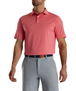 Footjoy Lisle Pencil Stripe Classic Polo -Golf Sales Store footjoy lisle classic pencil stripe polo flamingo white 01 43758.1673903552