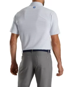 Footjoy Lisle Pencil Stripe Classic Polo -Golf Sales Store footjoy lisle classic pencil stripe polo white royal 02 93915.1673900173