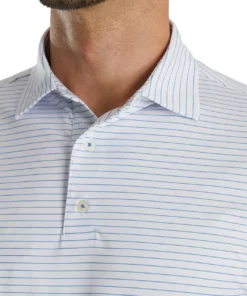 Footjoy Lisle Pencil Stripe Classic Polo -Golf Sales Store footjoy lisle classic pencil stripe polo white royal 03 84407.1673901067