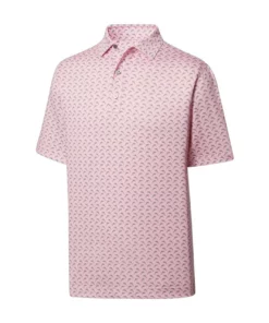 Footjoy Polo Lisle Leaping Dolphin Print Self Collar -Golf Sales Store footjoy lisle leaping dolphins print self collar polo pink graphite 01 26770.1648733386