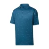 Footjoy Polo Lisle School Of Fish Print Self Collar -Golf Sales Store footjoy lisle school of fish print self collar polo ink 01 92092.1648732955