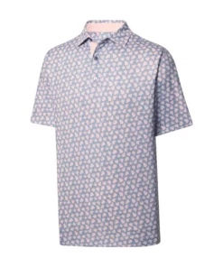 Footjoy Lisle Shadow Palm Print Self Collar Polo -Golf Sales Store footjoy lisle shadow palm print self collar polo graphite quartz pink 01 14961.1649086936