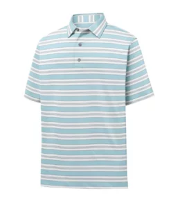 FootJoy Lisle Traditional Stripe Self Collar Polo -Golf Sales Store footjoy lisle traditional stripe self collar polo ice blue white grey 01 90999.1632336829