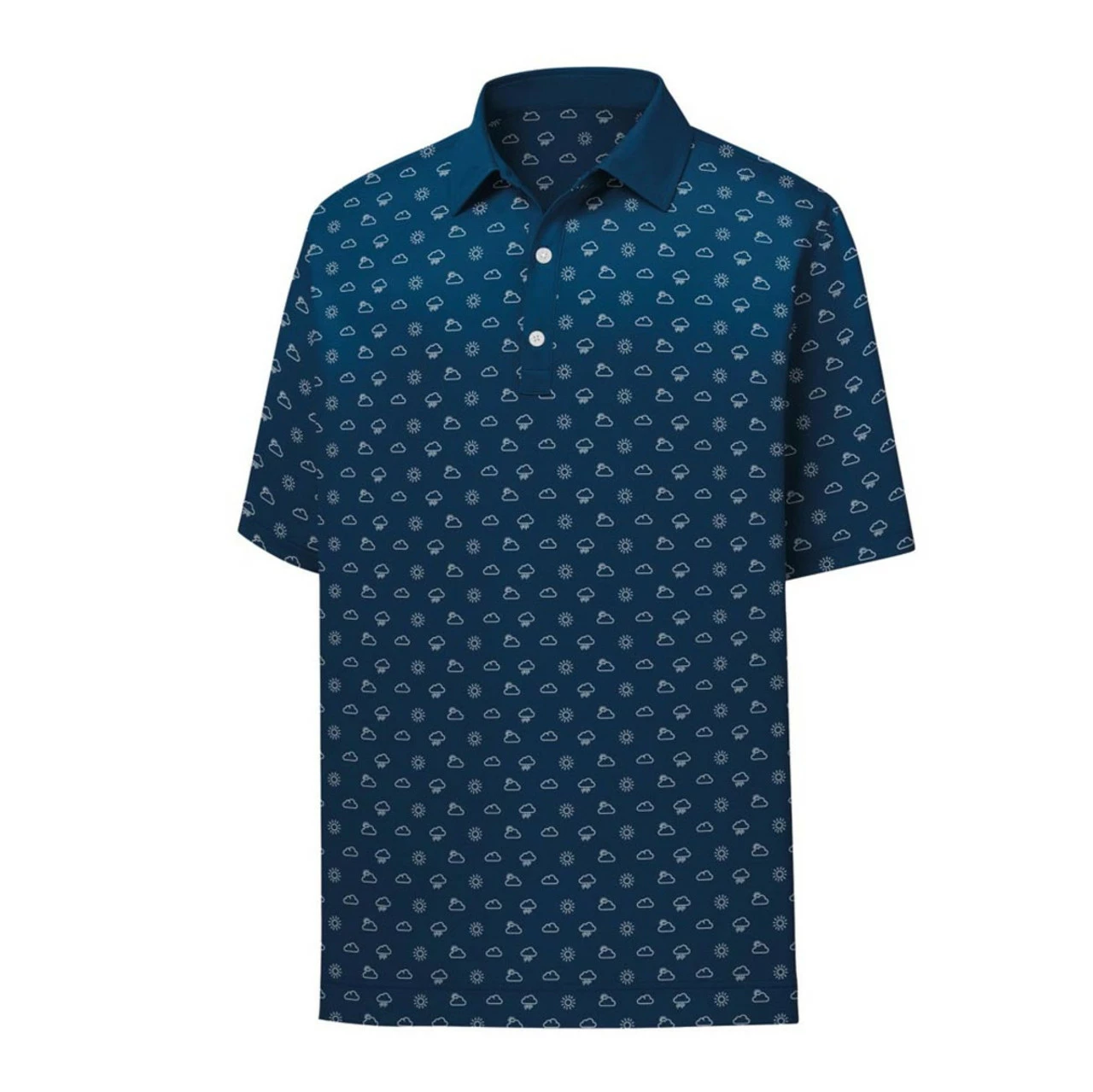 Footjoy Lisle Polo Self Collar Weather Print 4 Footjoy Lisle Polo Self Collar Weather Print - Image 2