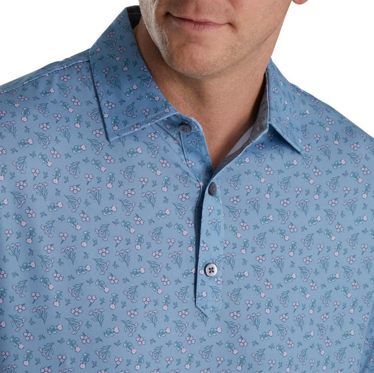 Footjoy Polo Lisle Mini Print Floral Self Collar 5 Footjoy Polo Lisle Mini Print Floral Self Collar - Image 3