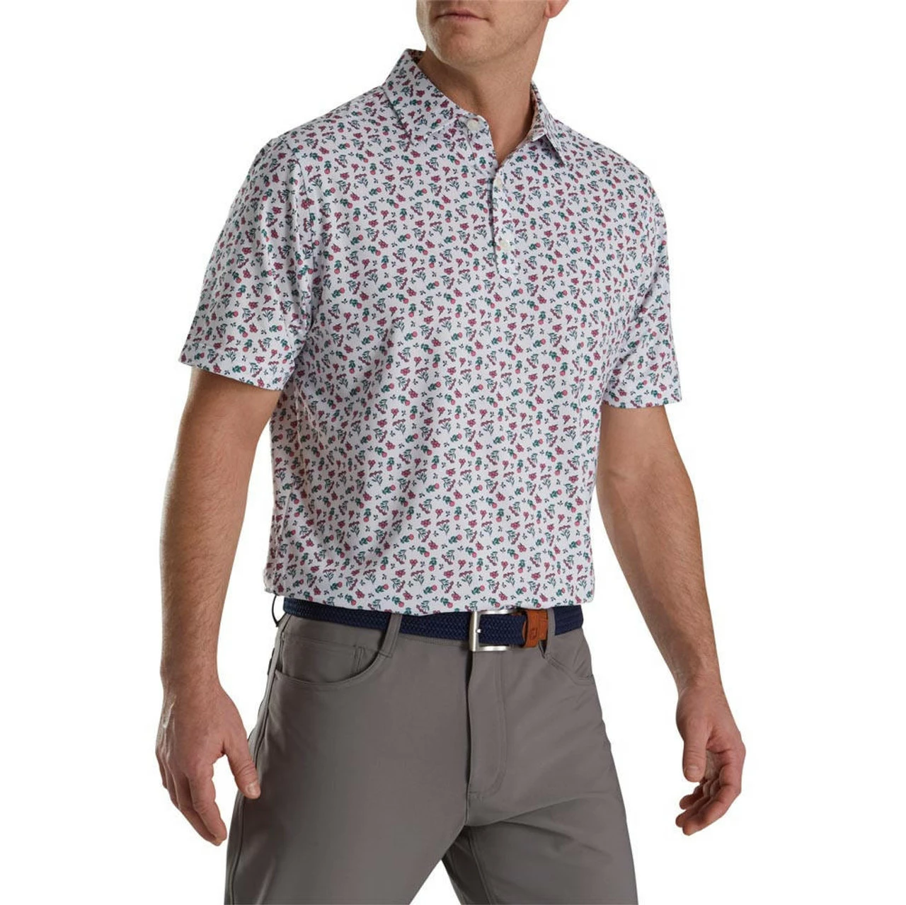 Footjoy Polo Lisle Mini Print Floral Self Collar 7 Footjoy Polo Lisle Mini Print Floral Self Collar - Image 5