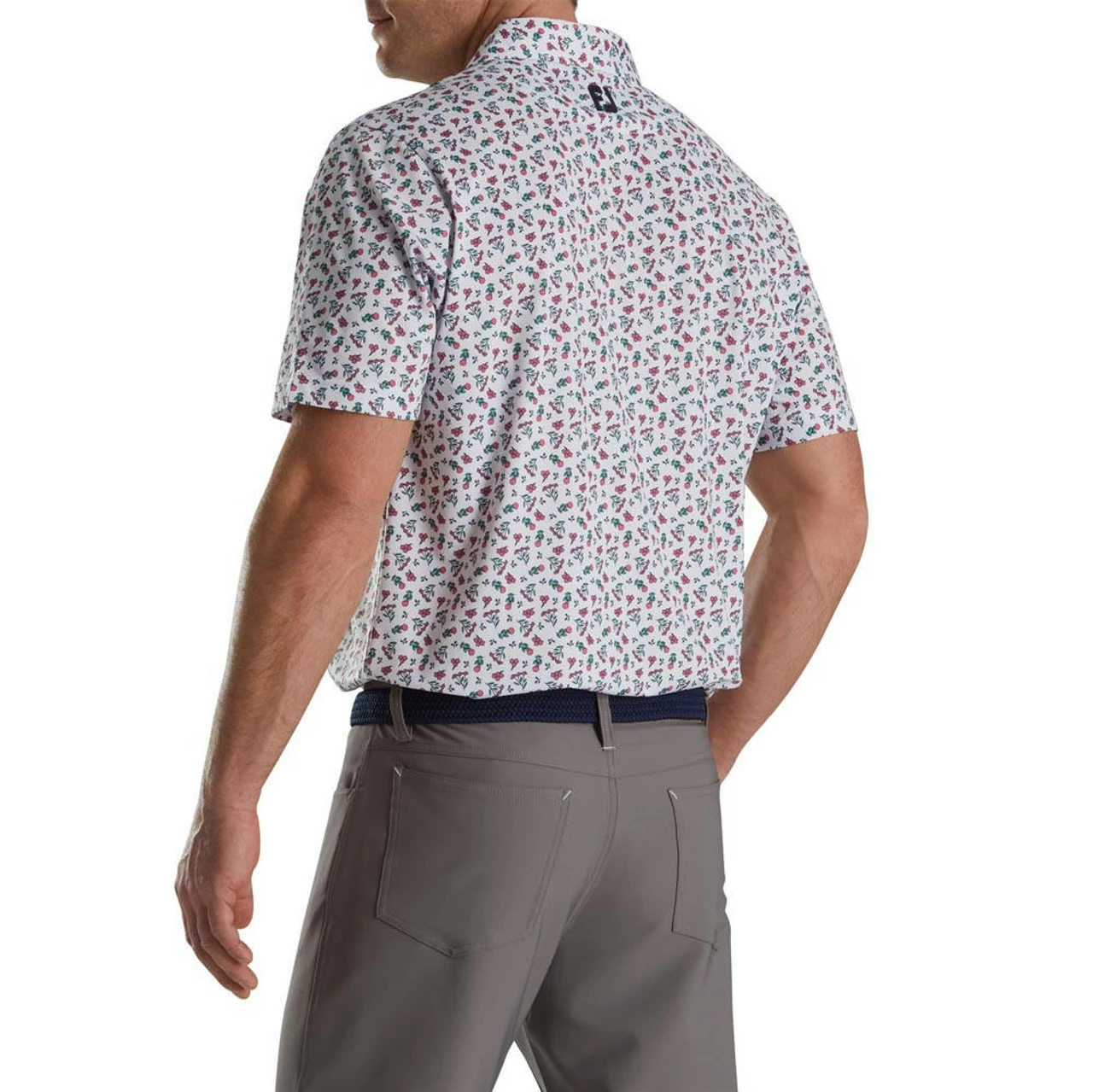 Footjoy Polo Lisle Mini Print Floral Self Collar 8 Footjoy Polo Lisle Mini Print Floral Self Collar - Image 6