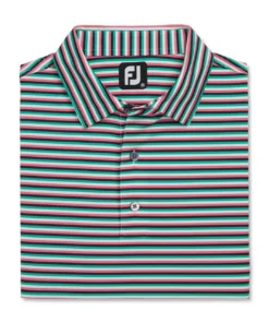 FootJoy Multi Stripe Lisle Self Collar Polo -Golf Sales Store footjoy multi stripe lisle self collar polo white watermelon navy 04 60813.1673899683