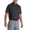 Footjoy Polo Lisle Paint Splatter Print Self Collar -Golf Sales Store footjoy paint splatter print lisle self collar polo black white 01 10454.1673906452
