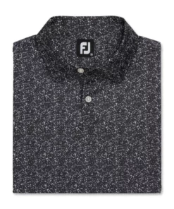 Footjoy Polo Lisle Paint Splatter Print Self Collar -Golf Sales Store footjoy paint splatter print lisle self collar polo black white 04 05179.1673905634