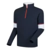 Footjoy Half-Zip Performance Engineered Sleeve -Golf Sales Store footjoy performance half zip with engineered sleeves navy white scarlet 01 68955.1633109535
