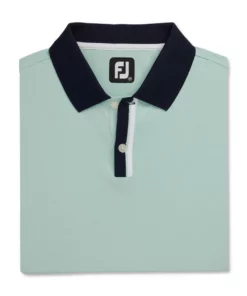 Footjoy Collar Pique Knit Solid Placket Stripe Stretch Polo -Golf Sales Store footjoy solid stretch pique with stripe placket knit collar polo sage 04 59736.1673904879