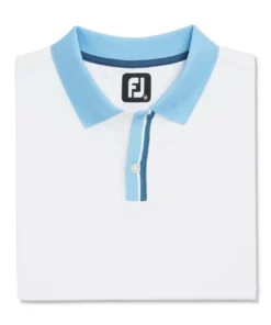 Footjoy Collar Pique Knit Solid Placket Stripe Stretch Polo -Golf Sales Store footjoy solid stretch pique with stripe placket knit collar polo white 04 04009.1673899881