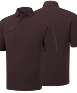 Footjoy Chest Pocket Polo Spun Poly Self Collar Closeout -Golf Sales Store footjoy spun poly chest pocket polo self collar heather plum 01 77261.1632420481
