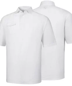 Footjoy Chest Pocket Polo Spun Poly Self Collar Closeout -Golf Sales Store footjoy spun poly chest pocket polo self collar white 01 92767.1632420481