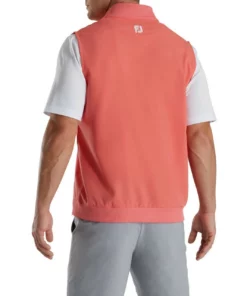 Footjoy Vest Woven Knit Accent Stretch -Golf Sales Store footjoy stetch woven vest with knit accents coral 02 62767.1673904981