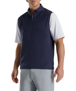 Footjoy Vest Woven Knit Accent Stretch -Golf Sales Store footjoy stetch woven vest with knit accents navy 01 18132.1673905004