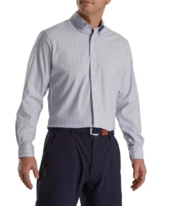 Footjoy Shirt Woven Plaid Super Soft -Golf Sales Store footjoy super soft woven plaid shirt dusty purple white azure 01 56028.1671653776