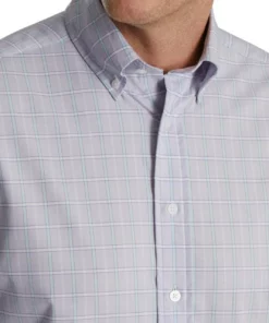Footjoy Shirt Woven Plaid Super Soft -Golf Sales Store footjoy super soft woven plaid shirt dusty purple white azure 03 07441.1671652337