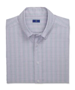 Footjoy Shirt Woven Plaid Super Soft -Golf Sales Store footjoy super soft woven plaid shirt dusty purple white azure 04 19969.1671654245