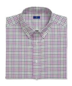 Footjoy Shirt Woven Plaid Super Soft -Golf Sales Store footjoy super soft woven plaid shirt white lavender sage navy 04 33254.1671653509