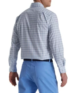 Footjoy Shirt Woven Plaid Super Soft -Golf Sales Store footjoy super soft woven plaid shirt white light ocean 02 69283.1671653460