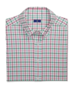 Footjoy Shirt Woven Plaid Super Soft -Golf Sales Store footjoy super soft woven plaid shirt white sea green watermelon 04 60267.1671651993