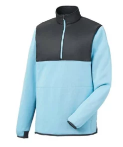 FootJoy Sweater Fleece Pullover -Golf Sales Store footjoy sweater fleece pullover heather light blue charcoal 01 80067.1632772753