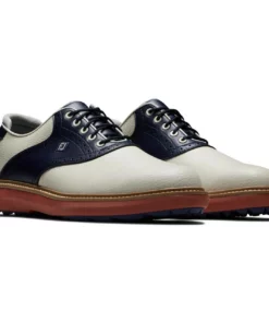 Footjoy Men' Shoe Golf Tradition Spikeles -Golf Sales Store footjoy traditions spikeless golf shoes tan navy 05 64157.1678140726