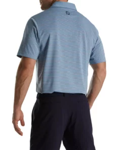 Footjoy Trio Stripe Logo Fj Lisle Self Collar Polo -Golf Sales Store footjoy trio stripe lisle self collar polo fj logo denim 02 68773.1676597092