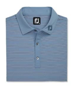 Footjoy Trio Stripe Logo Fj Lisle Self Collar Polo -Golf Sales Store footjoy trio stripe lisle self collar polo fj logo denim 04 73866.1676595463