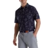 FootJoy Tropic Golf Print Lisle Self Collar Polo -Golf Sales Store footjoy tropic golf print lisle self collar polo navy white 01 68834.1673900119