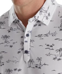 FootJoy Tropic Golf Print Lisle Self Collar Polo -Golf Sales Store footjoy tropic golf print lisle self collar polo white black 03 56080.1673902118
