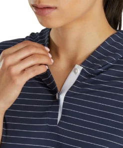 Footjoy Women' Hoodie 3/4 Sleeve Pinstripe -Golf Sales Store footjoy womens 3 4 sleeve pinstripe hoodie navy 04 85583.1633109316