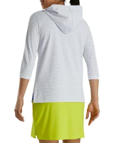 Footjoy Women' Hoodie 3/4 Sleeve Pinstripe -Golf Sales Store footjoy womens 3 4 sleeve pinstripe hoodie white 03 23724.1633109315