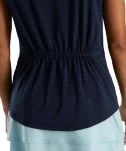 Footjoy Women' Cap Sleeve Polo Tonal Stripe -Golf Sales Store footjoy womens cap sleeve tonal stripe polo navy 03 35739.1673901382