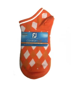 Footjoy Women' Sock Argyle Print Low Cut Fashion -Golf Sales Store footjoy womens comfortsof low cut argyle print fashion sock orange 01 40001.1673901808