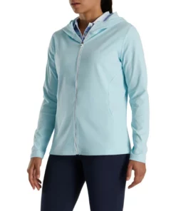 FootJoy Women's Full-Zip Hoodie -Golf Sales Store footjoy womens full zip hoodie sky heather 02 94929.1676583406